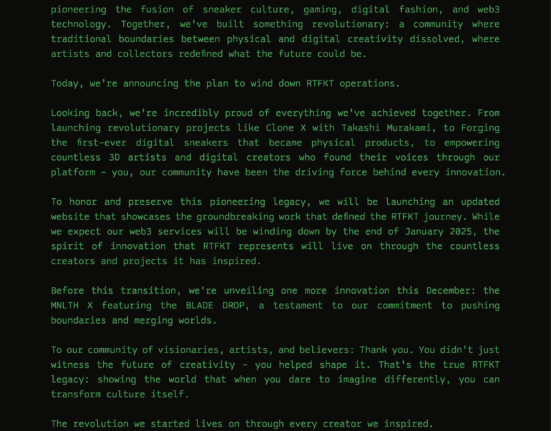 RTFKT's Shocking Closure: A Betrayal to the Web3 Revolution? | NFT CULTURE | NFT News | Web3 Culture